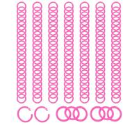 PATIKIL 1.1" Loose Leaf Binder Rings, 144Pcs Binder Ring Book Rings Plastic Key Rings for Paper Index Card Flash Card Book DIY Scrapbook Notebook Photo Album Office, Pink