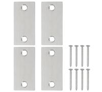 PATIKIL 1.12" x 2.24" Deadbolt Strike Plate, 4 Set Adjustable Door Strike Plate with Screws Stainless Steel for Electronic Locks Home and Rental Security Strike Plate, Silver