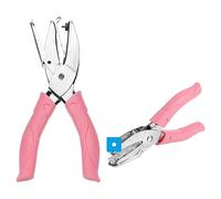 PATIKIL 1/16" Single Hole Punch, 2 Pack Handheld Hole Puncher with Soft Grip Circle Hole Metal Paper Puncher for Tag DIY Craft Scrapbook Ticket, Pink