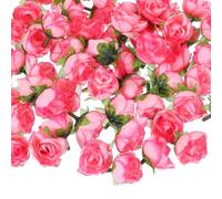 PATIKIL 1.18 Inch Mini Artificial Rose Flower Heads, 100 Pcs Silk Rose Bouquet Fake Flowers for DIY Wedding Bridal Shower Birthday Home Decor Party Decoration, Pink