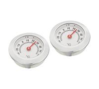 PATIKIL 1.1Inch Mini Indoor Outdoor Thermometer, 2 Pack Round Temperature Monitor Celsius Meter Gauge No Battery Required for Greenhouse Table Room, Silver