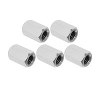 PATIKIL 1/2"-13 UNC 304 Stainless Steel Hex Coupling Nuts, 5Pcs 1.18" Length Fully Threaded Rod Coarse Coupling Nut Studding Connector Fasteners, Silver Tone