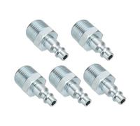 PATIKIL 1/2" Air Fittings Steel, 5Pcs 300PSI Air Male Plug Compressor Connect Fittings for Automotive Industry Air Compressors Mechanical Engineering, Silver