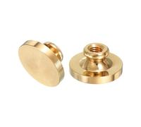 PATIKIL 1.2" Blank Wax Seal Stamp Head, 2Pcs Round Brass Sealing Wax Stamp Heads for DIY Card Making Envelope Sealing Wedding Invitation Crafting, Gold Tone