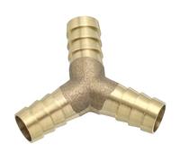 PATIKIL 1/2" Brass Hose Barb Fitting, 4 Pcs Y Type Barb Union Fittings Metals Splicer Mender Connector Barbed Adapter Air Hose Repair Kit for Water Oil Fuel Gas
