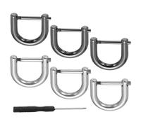 PATIKIL 1/2" D-Rings Screw in Shackle, 8 Pcs Horseshoe U Shape D Ring Zinc Alloy Semicircle Buckles Replacement for Purse Keychain Collar Accessories Craft, Silver/Black