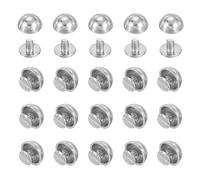 PATIKIL 1/2" Dome Spikes Studs, 20 Sets Mushroom Type Nailhead Round Head Studs Screw Back Spike Studs Rivets for Leather Clothing Craft Belts Hand Bags, Silver