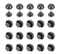 PATIKIL 1/2" Dome Spikes Studs, 20 Sets Mushroom Type Nailhead Round Head Studs Screw Back Spike Studs Rivets for Leather Clothing Craft Belts Hand Bags, Black