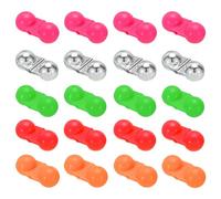 PATIKIL 1.2'' Fishing Double Rattle Beads, 20 Pack Catfish Rattles Plastic Shell, Built-in Ringing Beads Chunky Rigs Catfish Plastic Fishing Beads Fishing Bell for Lures Fish, 5 Colors