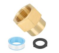 PATIKIL 1/2" G Female x 3/4" NPT Female Brass Pipe Fitting, Pipe Extension Connectors Reducer Adapter for Air LP Gas Oil with PTFE Tape - 1PCS