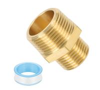 PATIKIL 1/2" G Male x 3/4" NPT Male Brass Pipe Fitting, Pipe Extension Connectors Reducer Adapter for Air LP Gas Oil with PTFE Tape - 1PCS
