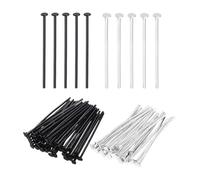 PATIKIL 1.2 Inch Flat Head Pins, Jewelry Making Headpins Straight Pins Findings Bendable for DIY Craft Bracelet Necklace Earring Pendant Making Supplies-400Pcs(Silver Black)