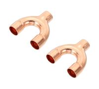 PATIKIL 1/2 Inch ID Copper Fitting, 2Pcs 3 Way Y Type 99.9% Pure Copper Pipe Fitting Welding Connection for HVAC Air Conditioning Plumbing Refrigeration Pipe
