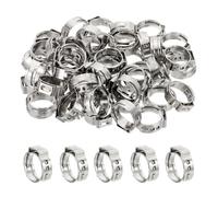 PATIKIL 1/2 Inch PEX Crimp Rings, 50 Pack Single Ear Hose Clamps Stainless Steel Cinch Crimp Ring Pinch Clamps for Pex Tubing Pipe Fitting Connections, Silver