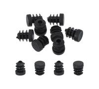 PATIKIL 1/2 Inch Plastic Tubing End Caps, 10 Pcs Round Hole Plug Insert for Round Iron Pipe Chair Leg Table Bookshelves Patio Furniture, Black