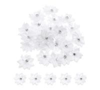 PATIKIL 1.2 Inch Small Ribbon Flowers, 150 Pcs Satin Ribbon Flowers Mini Fabric Flowers for Crafts DIY Wedding Ornament Appliques, White