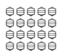 PATIKIL 1.2 Inch Vest Buckles, 20 Pcs Metal Vest Buckle Slide Adjuster Clasp Double-Pin Hexagonal for Suit Belt Bags Cloth DIY Accessories, Black