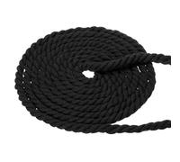 PATIKIL 1/2 Inch x 100 Feet Natural Twisted Cotton Rope 3 Strand Strong Thick Cotton Rope Tug of War Rope for Railings Crafts Home Decor, Black