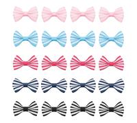 PATIKIL 1.2" Mini Bows for Crafts, 30 Pcs Grosgrain Ribbon Mini Bow Ties Printing Small Bows for DIY Sewing Hair Clips Scrapbooking Gift Decor, Sky Blue/Rose Red/Black/Navy Blue/Pink