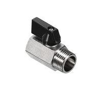PATIKIL 1/2 NPT Brass Mini Ball Valve, 1 Pack NPT Female to Male Shut-Off Valve for Pipe Coupler Connector, Black