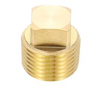 PATIKIL 1/2" NPT Male Brass Square Plug Fitting, Brass Cored Plug with Square Head, Pipe Fitting Tubing End Sealing Cap for Boat, Drain, Gas, Fuel Line