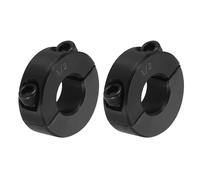 PATIKIL 1/2" OD 1-1/8" Bore Double Split Shaft Collar, 2Pcs Carbon Steel Clamp-On Screw Collar for Drive Shafts Agricultural Implements Machine Tools, Black