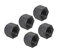 PATIKIL 1/2" Plastic Flare Cap, 3/4-16UNF Female Thread 5Pcs 45 Degree SAE Flare Tube Fitting Valve Cap Plug Stop for Air Conditioner Pipe Gas Line Hydraulic, Black