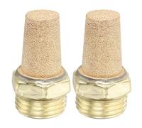 PATIKIL 1/2" PT Brass Pneumatic Muffler, 2 Pcs Protruding Sintered Exhaust Air Compressor Muffler Filters Solenoid Valve Fitting for Valves Cylinders Oil Tanks Air Tools, Golden