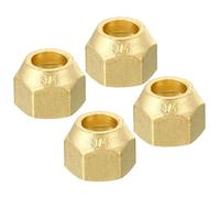 PATIKIL 1/2 SAE Thread Brass Flare Nut, 4 Pack 45 Degree Flared Tube Fitting Nut Hydraulic Pipe Fitting for Air Conditioner Water Gas Line, Matte Surface