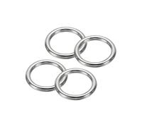 PATIKIL 1.2" Seamless Metal O Rings, 4 Pack 304 Stainless Steel O-Ring Heavy Solid Round Rings for Macrame, DIY Craft, Hardware, Belt, Dog Leash, 5x30mm