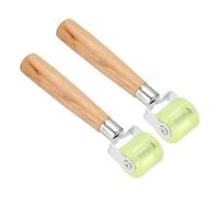 PATIKIL 1.2" Sound Deadening Roller, 2pcs Noise Insulation Tool Seam Roller PU Wheel Roller for Wallpaper Heat Mat Car, Wood Handle
