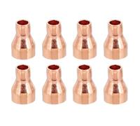 PATIKIL 1/2" to 1/4" ID Copper Reducer, 8pcs 99.9% Pure Copper Reducing Coupling Pressure Fitting Pipe Tube Connector Adapter with Sweat Solder Connection