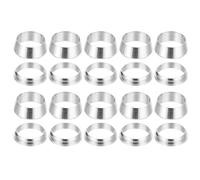 PATIKIL 1/2" Tube OD 304 Stainless Steel Compression Tube Fitting Sleeve, 20 Pack Double Ferrule Ring Tubing Fitting Assortment Kit, Silver