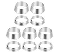 PATIKIL 1/2" Tube OD 304 Stainless Steel Compression Tube Fitting Sleeve, 5 Pack Double Ferrule Ring Tubing Fitting Assortment Kit, Silver