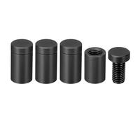 PATIKIL 1/2 x 0.9 inch Sign Standoff Screws, 4 Pcs Stainless Steel Wall Standoff Mounting Hardware Advertising Glass Nail for Hanging Acrylic Picture Frame Acrylic Panel, Black