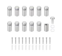 PATIKIL 1/2 x 1 inch Sign Standoff Screws, 12 Set Stainless Steel Wall Standoff Mounting Hardware Advertising Glass Nail for Hanging Acrylic Picture Frame Acrylic Panel, Silver