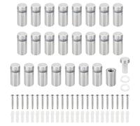 PATIKIL 1/2 x 1 inch Sign Standoff Screws, 24 Set Stainless Steel Wall Standoff Mounting Hardware Advertising Glass Nail for Hanging Acrylic Picture Frame Acrylic Panel, Silver
