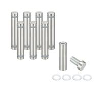 PATIKIL 1/2" x 2.4" Standoff Screws, 8Pcs Stainless Steel Double Head Screw Stand Off Wall Mount Hardware Advertising Nail for Hanging Acrylic Picture Frame