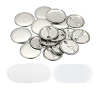 PATIKIL 1.25inch Button Parts, Blank Button Making Supplies,10Pcs Round Badge Parts DIY Pin Maker Kit for Button Maker Machine with Metal Cover Metal Base, Film and Blank Paper