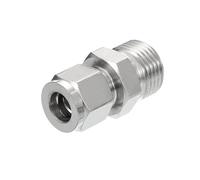 PATIKIL 1/2G x 10mm 304 Stainless Steel Compression Tube Fitting, Double Ferrules Compression Tube Fitting Straight Adapter Connect