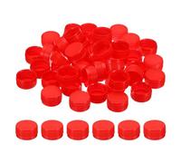 PATIKIL 1.2inch Plastic Bottle Caps for Crafts, 50Pcs Reusable Protection Bottle Screw Lids for Empty Container DIY Scrapbook Decorations, Red