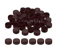 PATIKIL 1.2inch Plastic Bottle Caps for Crafts, 50Pcs Reusable Protection Bottle Screw Lids for Empty Container DIY Scrapbook Decorations, Brown