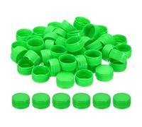 PATIKIL 1.2inch Plastic Bottle Caps for Crafts, 50Pcs Reusable Protection Bottle Screw Lids for Empty Container DIY Scrapbook Decorations, Bright Green