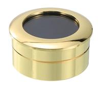 PATIKIL 1.2x0.6 Inch Small Gemstone Display Case, 1 Pcs Loose Diamond Display Box Simple Pattern Jewelry Containers Holder with Clear Top Lids and Sponge for Diamonds Bare Stone, Gold Tone