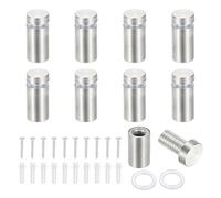 PATIKIL 1/2x1" Standoff Screws, 8 Pack Stainless Steel Stand Off Wall Mounts Wall Sign Mounting Hardware Advertising Standoff Nail for Hanging Acrylic Signs Picture Frame, Silver