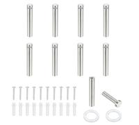 PATIKIL 1/2x2.4" Standoff Screws, 8 Pack Stainless Steel Stand Off Wall Mounts Wall Sign Mounting Hardware Advertising Standoff Nail for Hanging Acrylic Signs Picture Frame, Silver