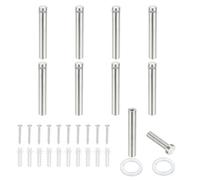 PATIKIL 1/2x3.1" Standoff Screws, 8 Pack Stainless Steel Stand Off Wall Mounts Wall Sign Mounting Hardware Advertising Standoff Nail for Hanging Acrylic Signs Picture Frame, Silver
