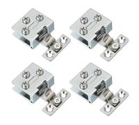 PATIKIL 1-3/16" Cabinet Glass Door Hinge, 4Pcs Zinc Alloy Wine Clamp Frameless Cabinet Glass Clip No Drilling with Screw for 5-7mm Glass Thickness Drawer Showcase, Silver