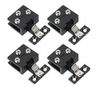 PATIKIL 1-3/16" Cabinet Glass Door Hinge, Steel,Zinc Alloy 4Pcs Wine Cabinet Clamp Frameless Cabinet Glass Clip No Drilling with Screw for 5-7mm Drawer Display Showcase,Black