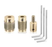 PATIKIL 1 3/4 1/4 Inch Diamond Grinder Bit Head Tools, 3 Pcs Combination Set Ceramic Stained Glass Grinding Wheel Abrasive Tool for Forming Drilling Hard Glass, Gold Tone MCB1 MCB34 MCB14